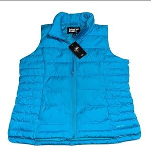 NWT Lands End Down Vest blue XL